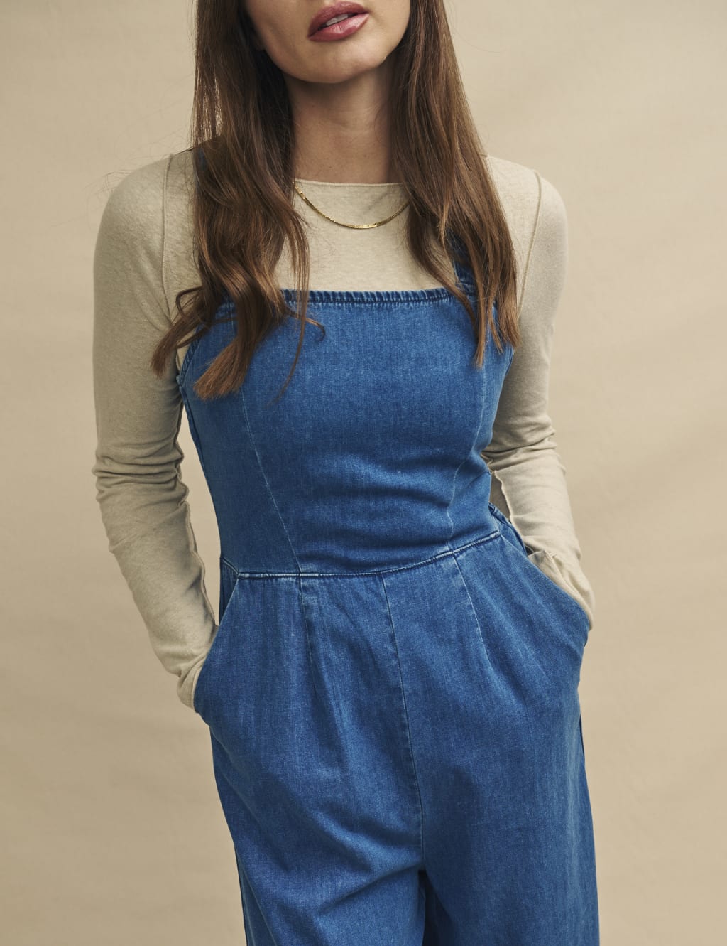 Denim Sleeveless Jumpsuit 4 of 5