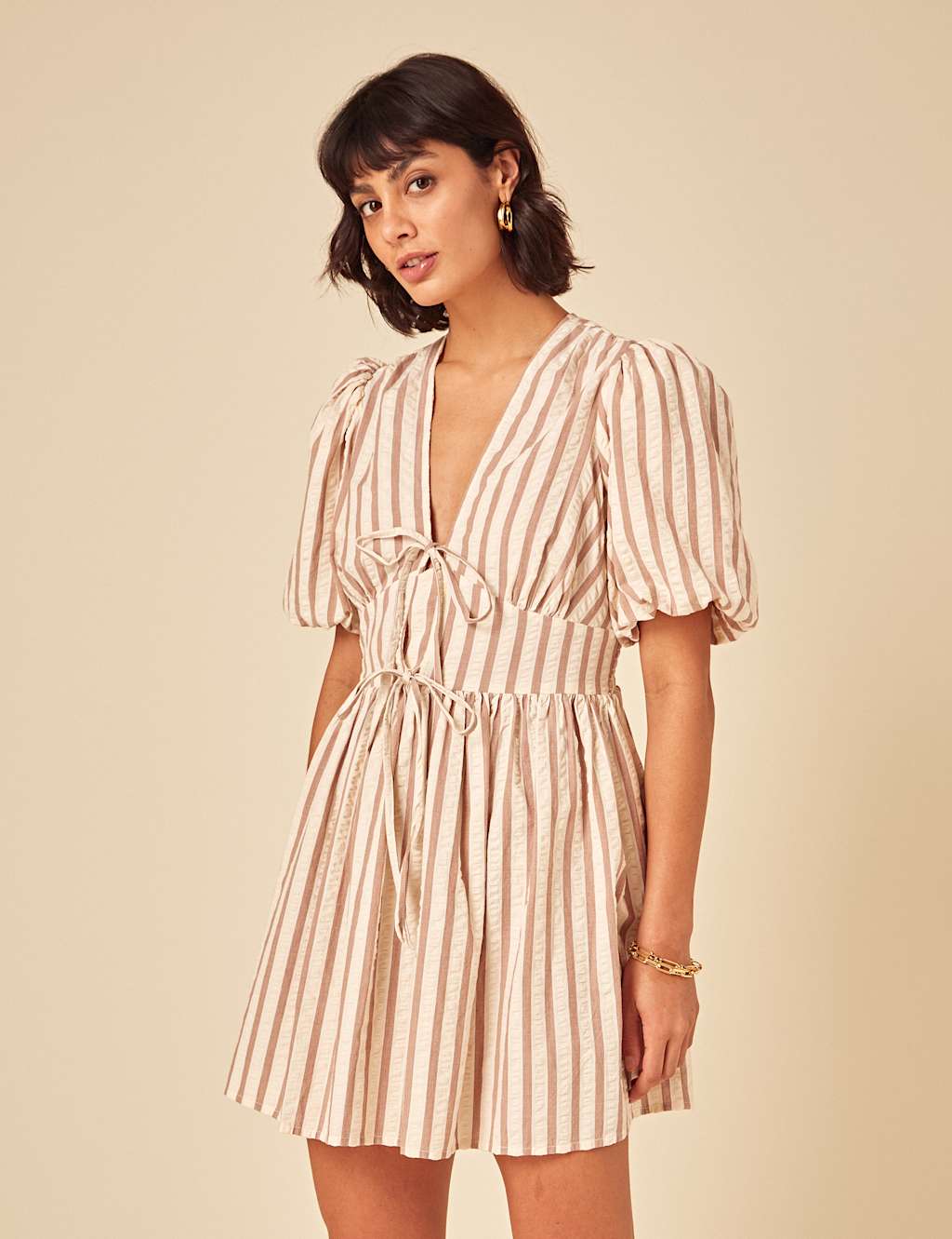 Pure Cotton Striped Mini Smock Dress 2 of 4