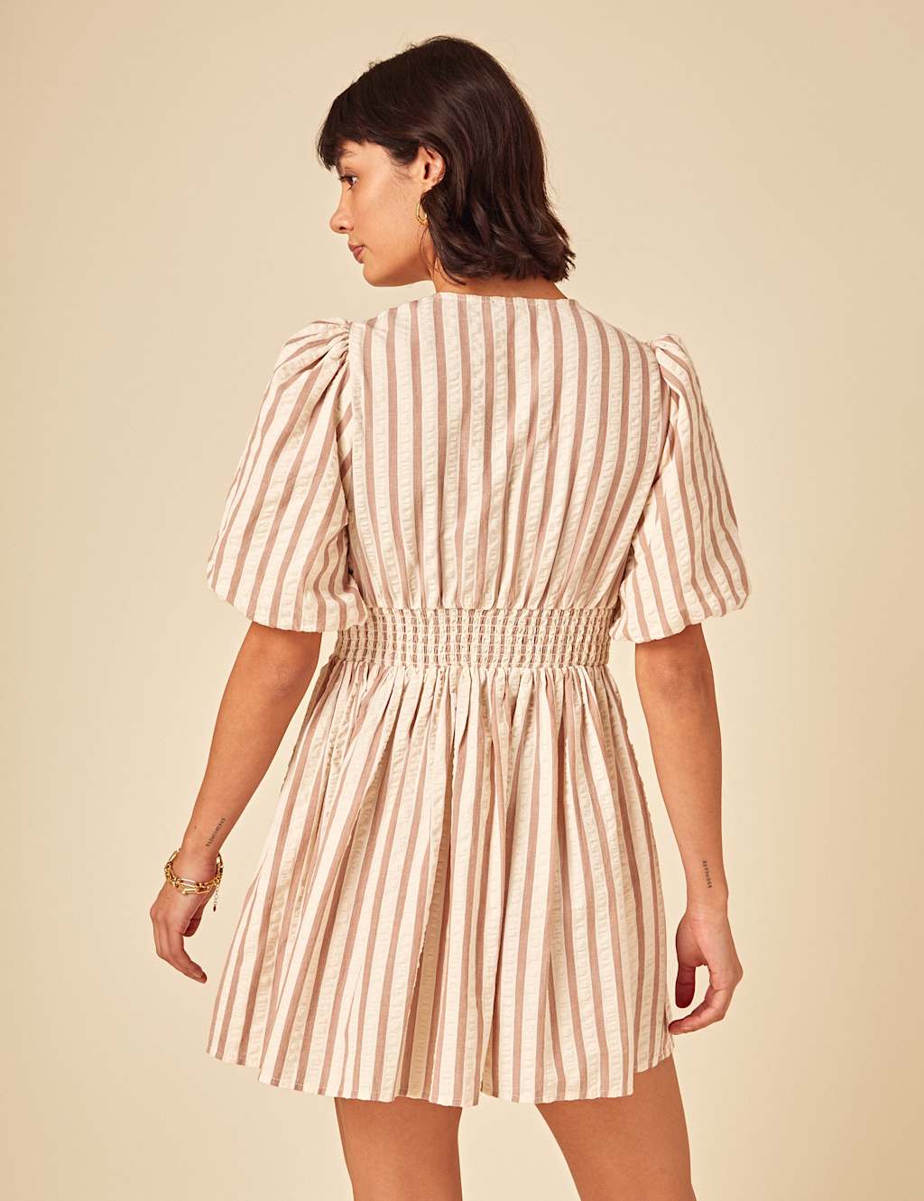 Pure Cotton Striped Mini Smock Dress 3 of 4