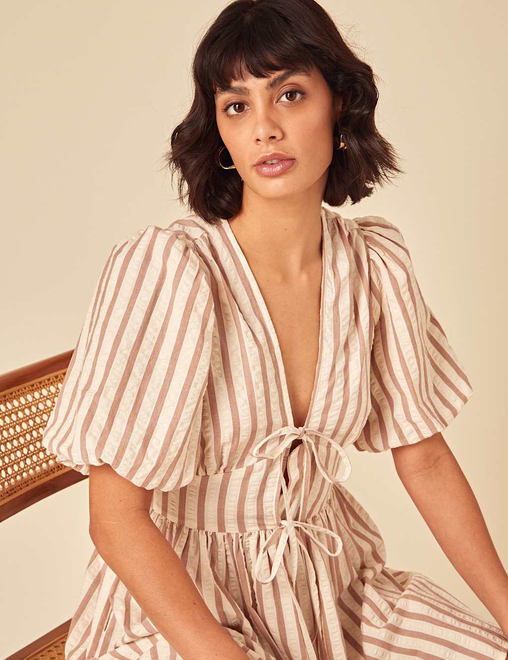 Pure Cotton Striped Mini Smock Dress 4 of 4