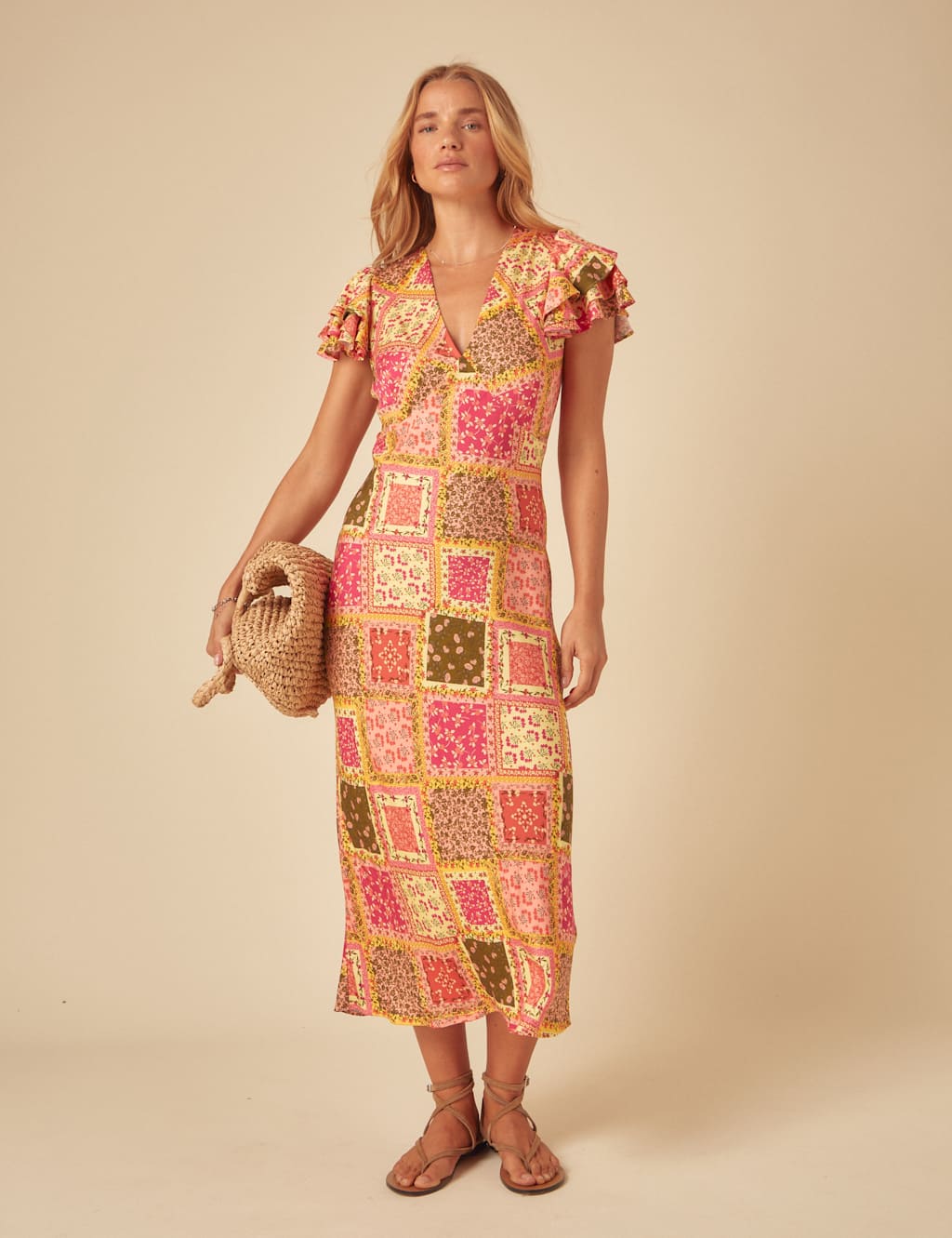 Printed V-Neck Midaxi Tea Dress 5 of 5