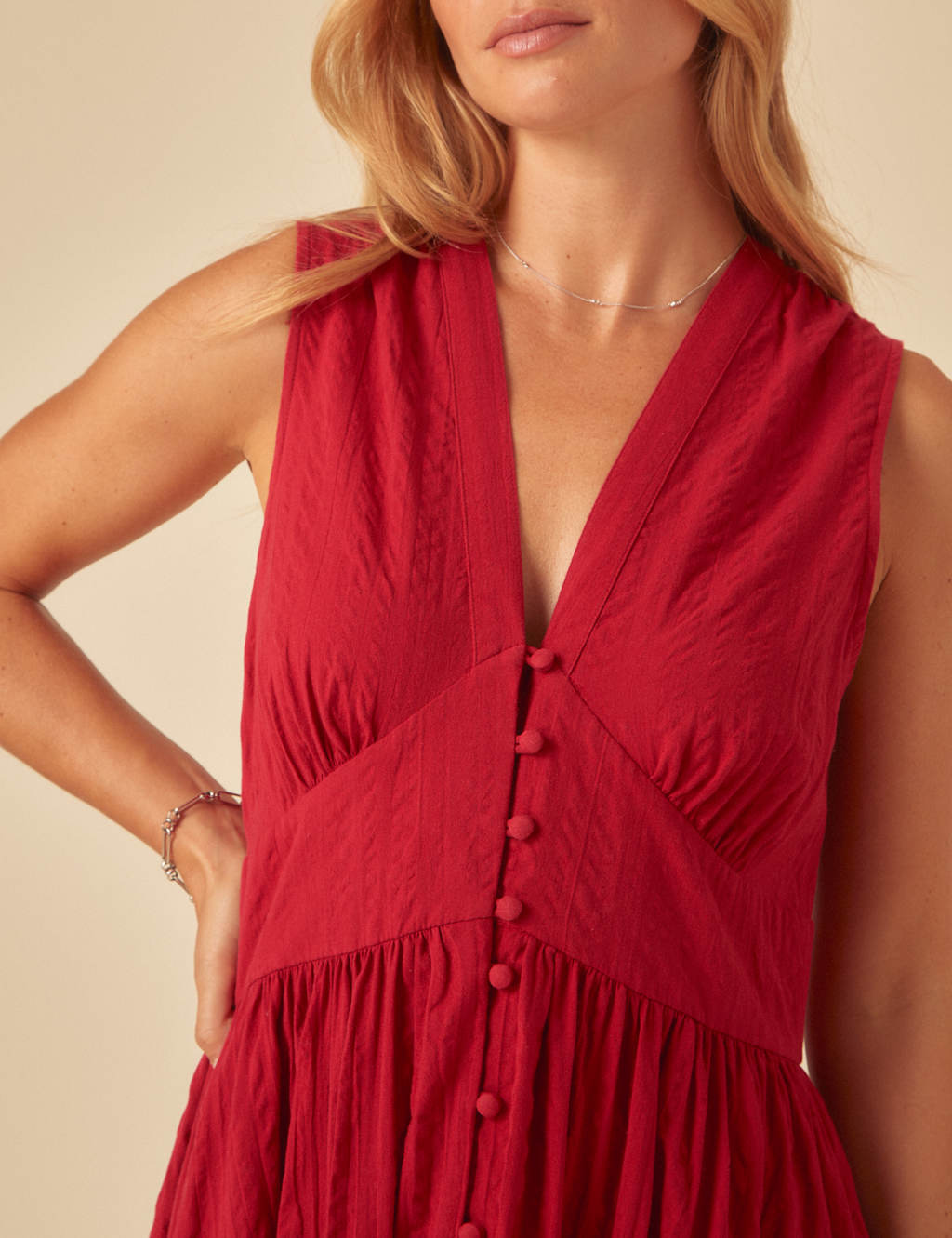 Pure Cotton V-Neck Midaxi Skater Dress 3 of 4