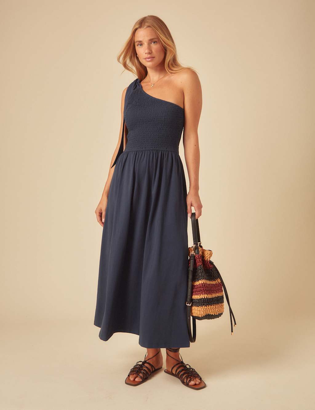 Cotton Rich One Shoulder Midaxi Dress 5 of 5