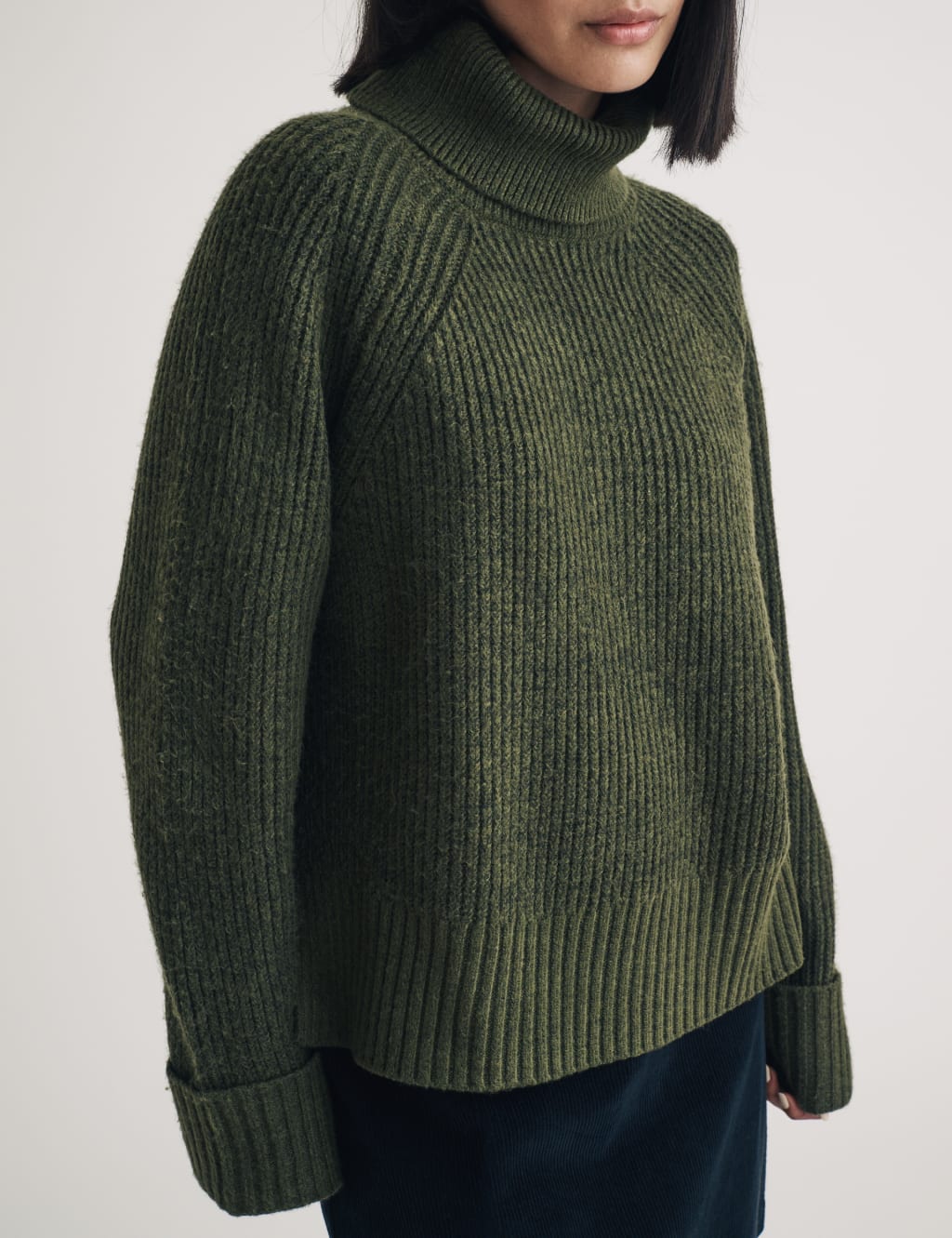 Ribbed Roll Neck Relaxed Jumper Nobody s Child M S
