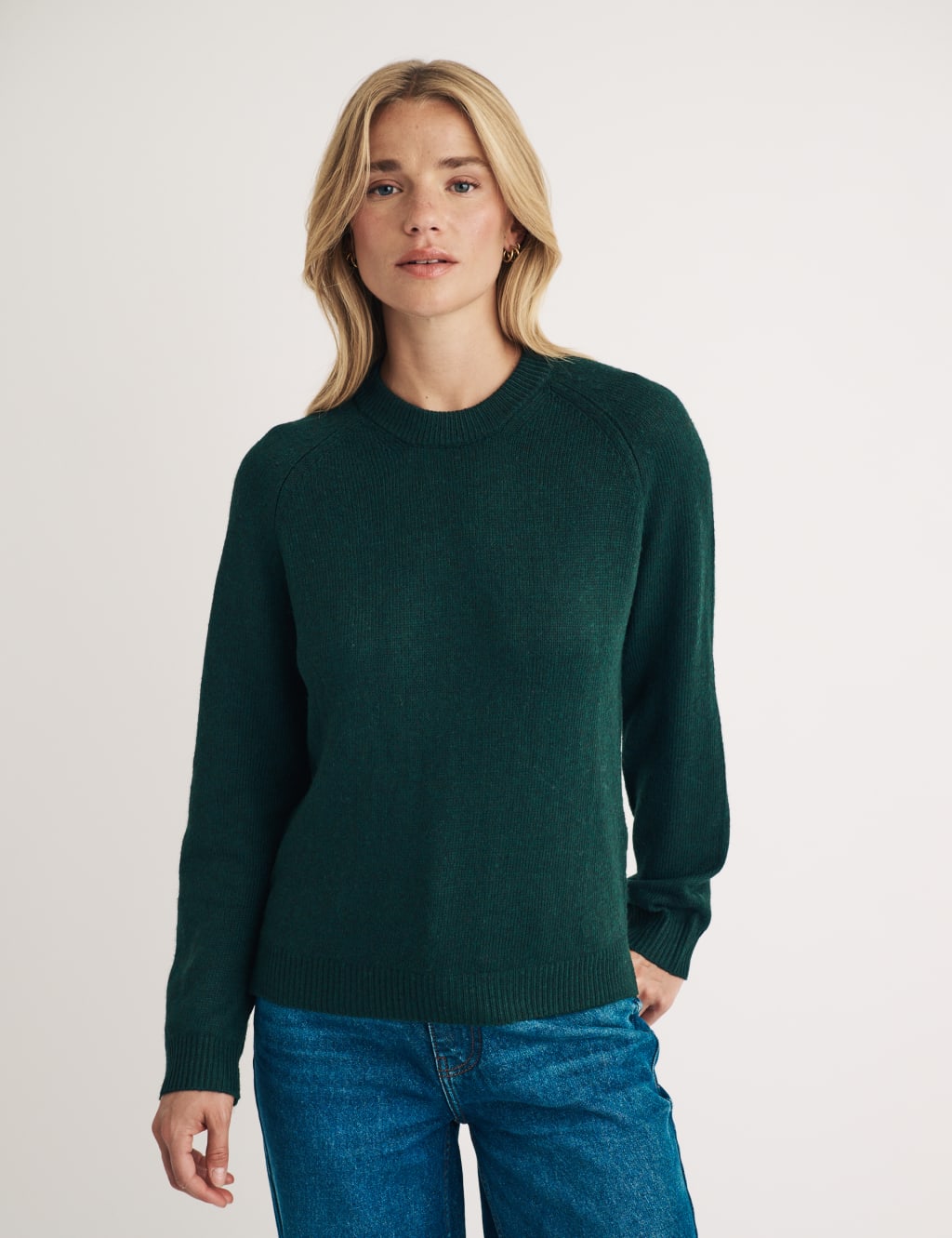 Cotton Rich Textured Crew Neck Jumper Nobody s Child M S