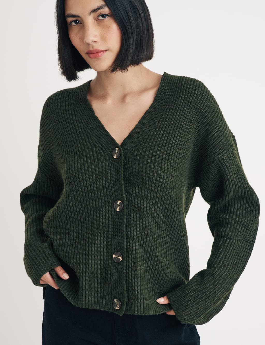 Cotton Rich Textured V-Neck Cardigan | Nobody's Child | M&S