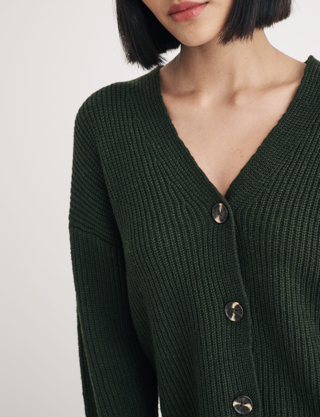 FULL-ZIP V-NECK COTTON CARDIGAN | Edwards Garment