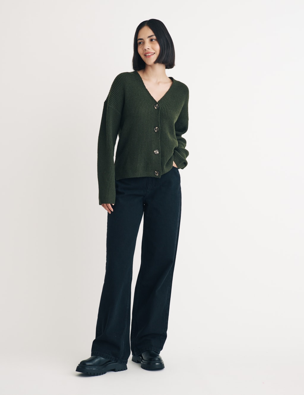Cotton Rich Textured V-Neck Cardigan | Nobody's Child | M&S