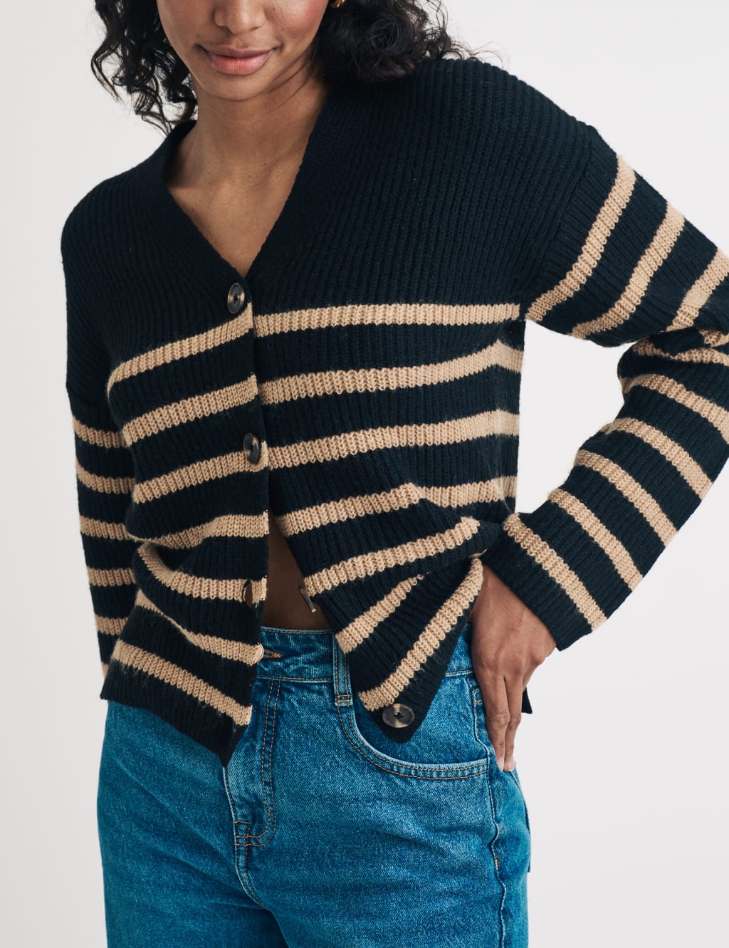 Women's striped cardigan discount