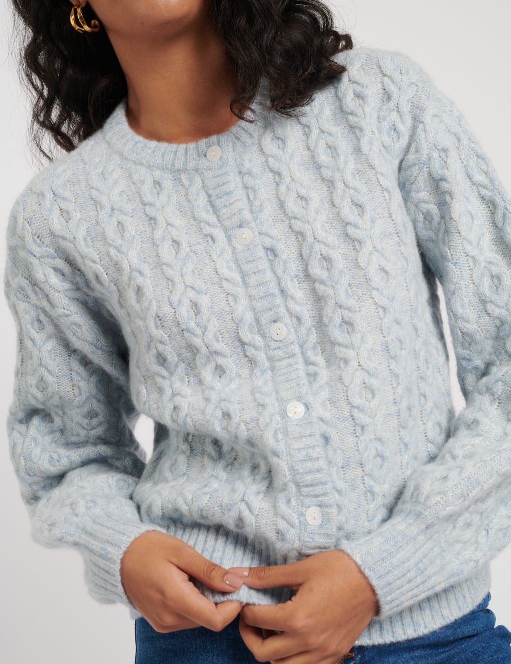 Merino Wool Rich Cable Knit Cardigan Nobody s Child M S