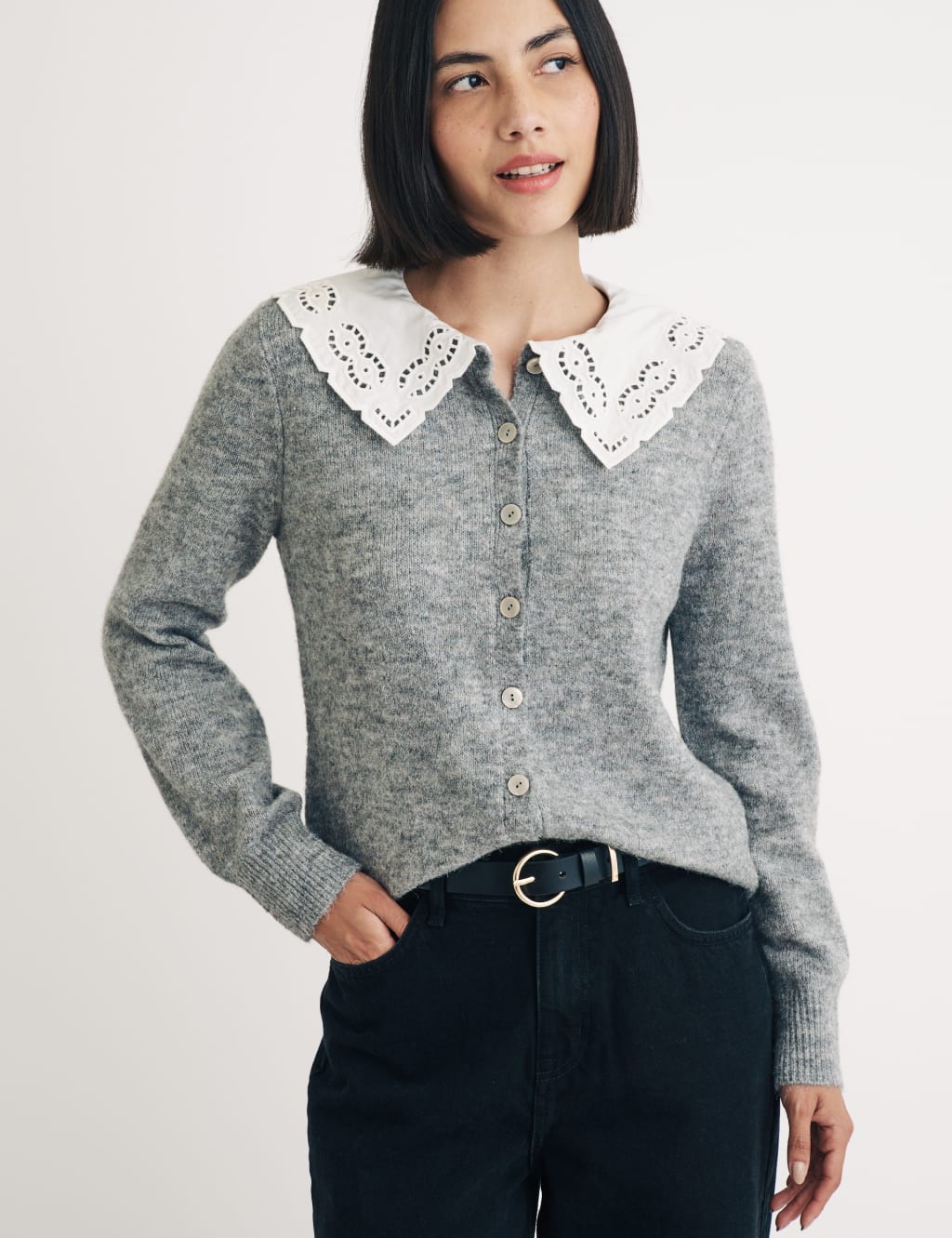Collared cardigan on sale