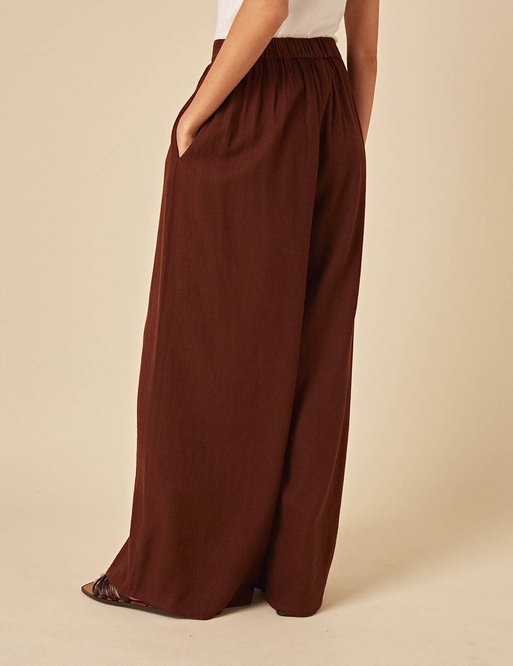 Linen Rich Wide Leg Trousers 4 of 5