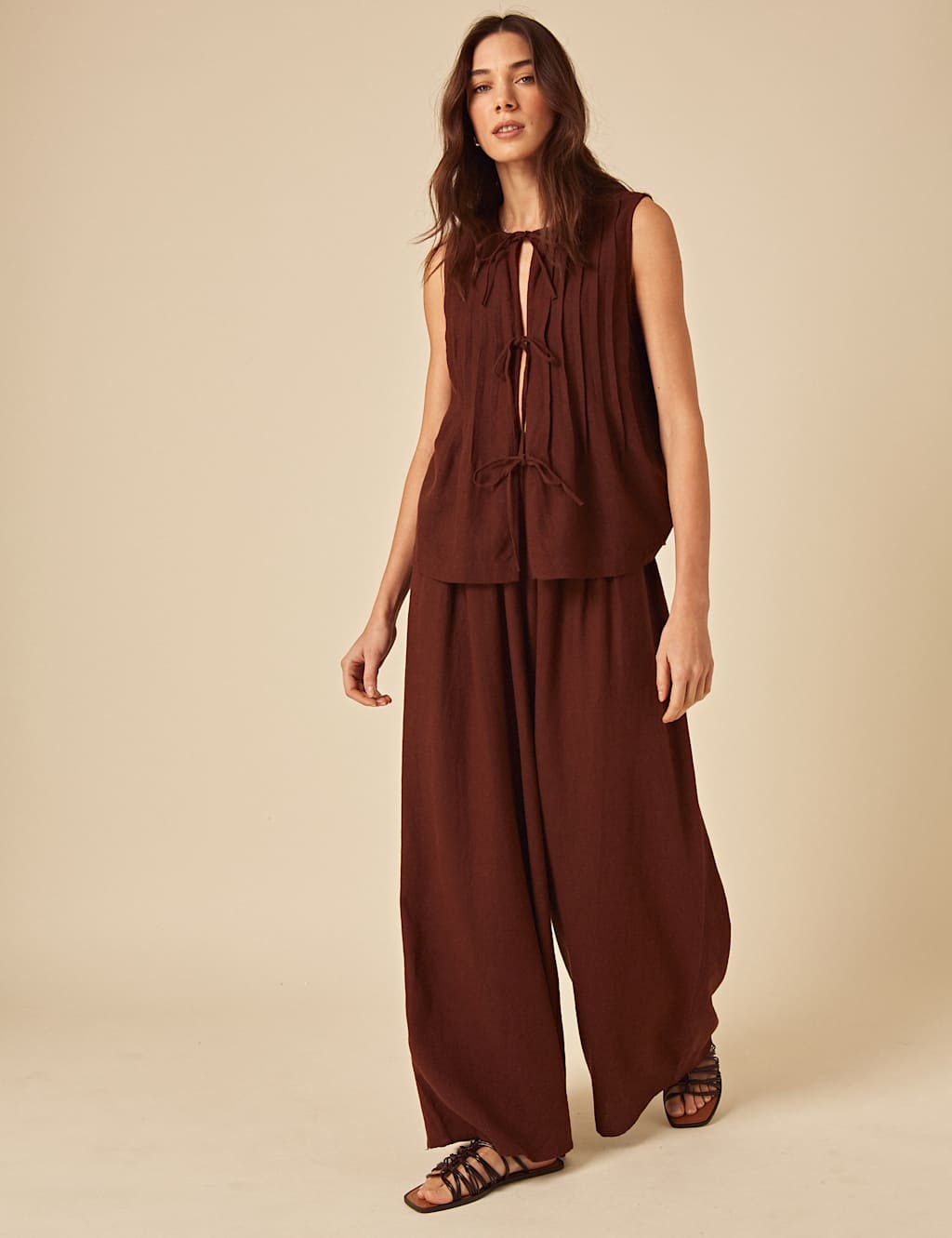 Linen Rich Wide Leg Trousers 5 of 5