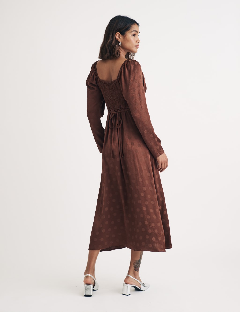 Midi square neck dress shop