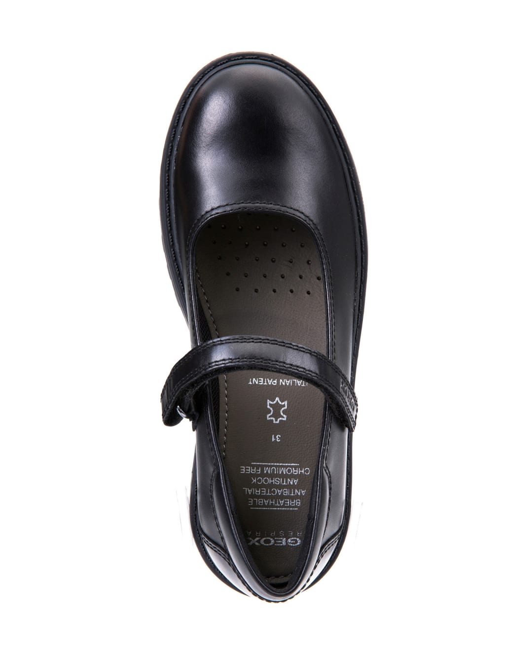 Kids' Leather Riptape School Shoes (13 Small-6 Large) 5 of 6