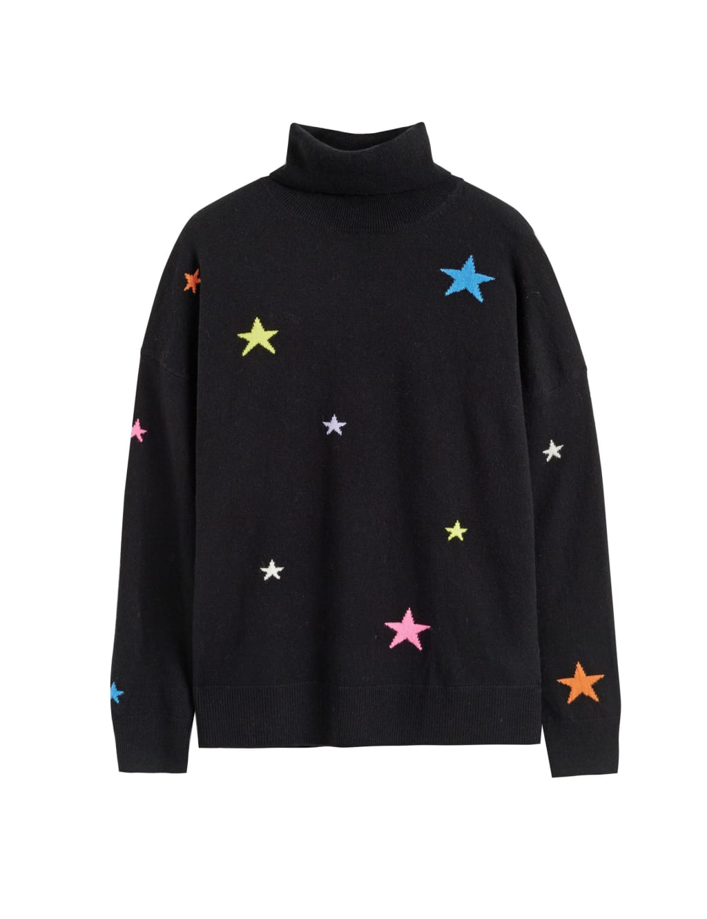 Pure Wool Star Roll Neck Jumper with Cashmere