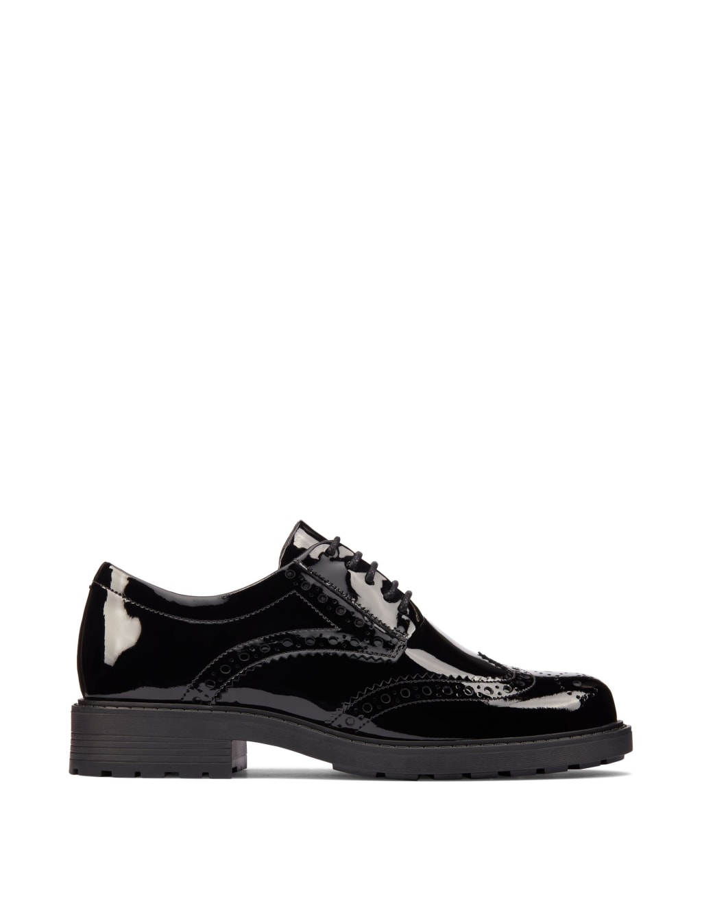 Leather Patent Lace Up Brogues