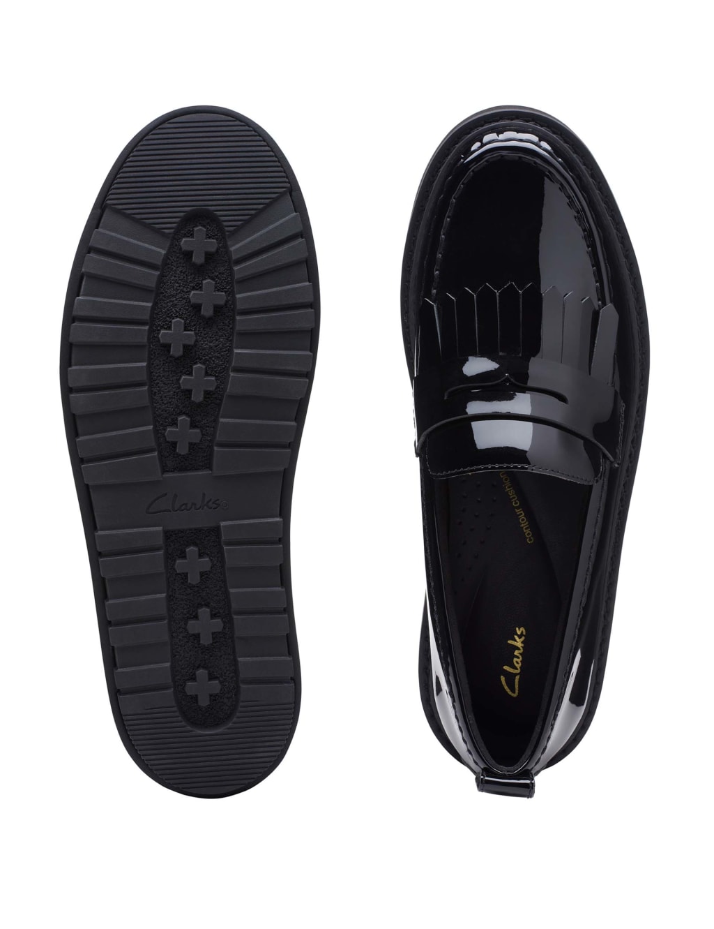 Leather Patent Flatform Loafers
