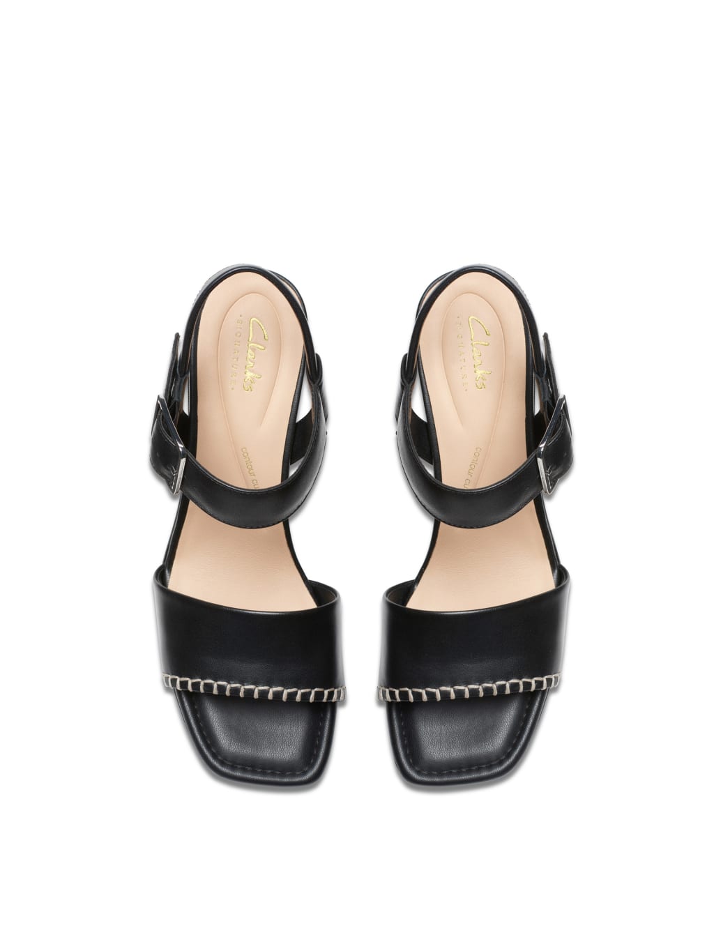 Leather Block Heel Sandals 3 Small 8 Large Clarks M S