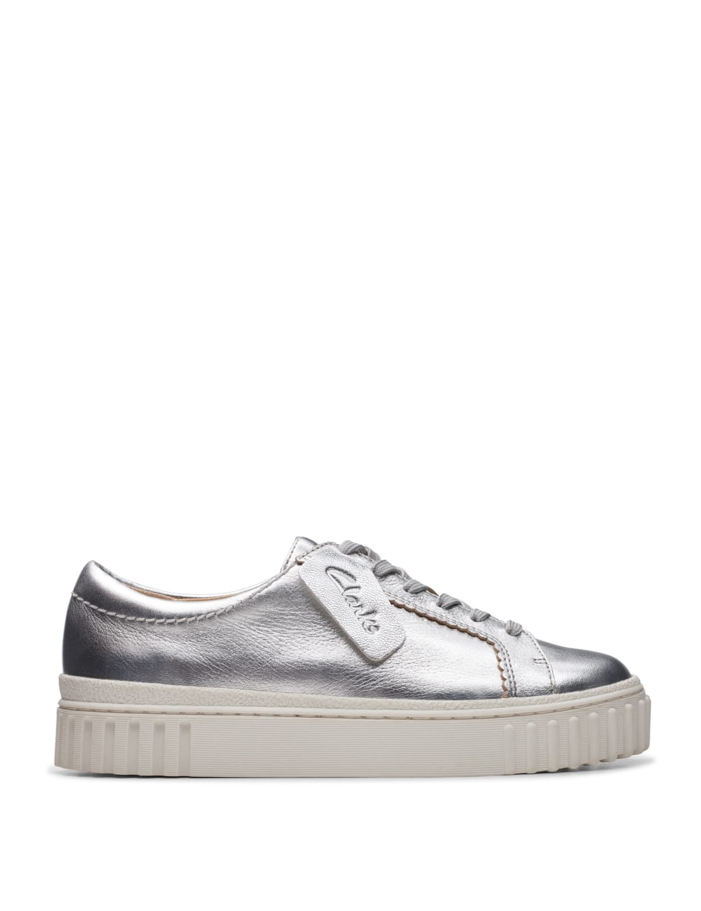 Clarks silver lace up shoes deals