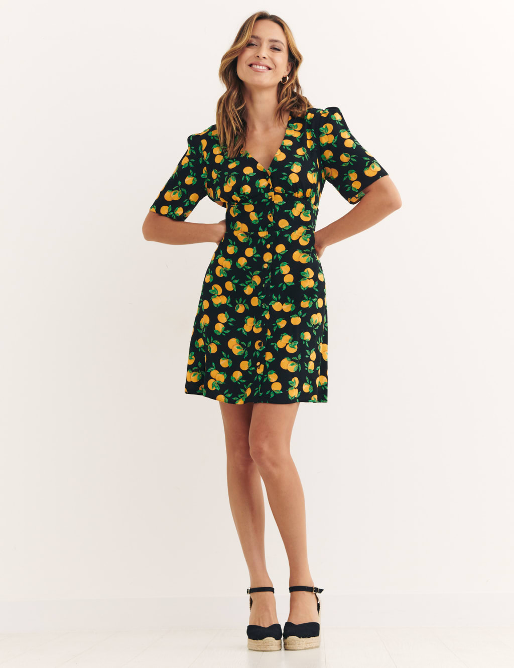 Alexa Printed V-Neck Mini Tea Dress 4 of 5