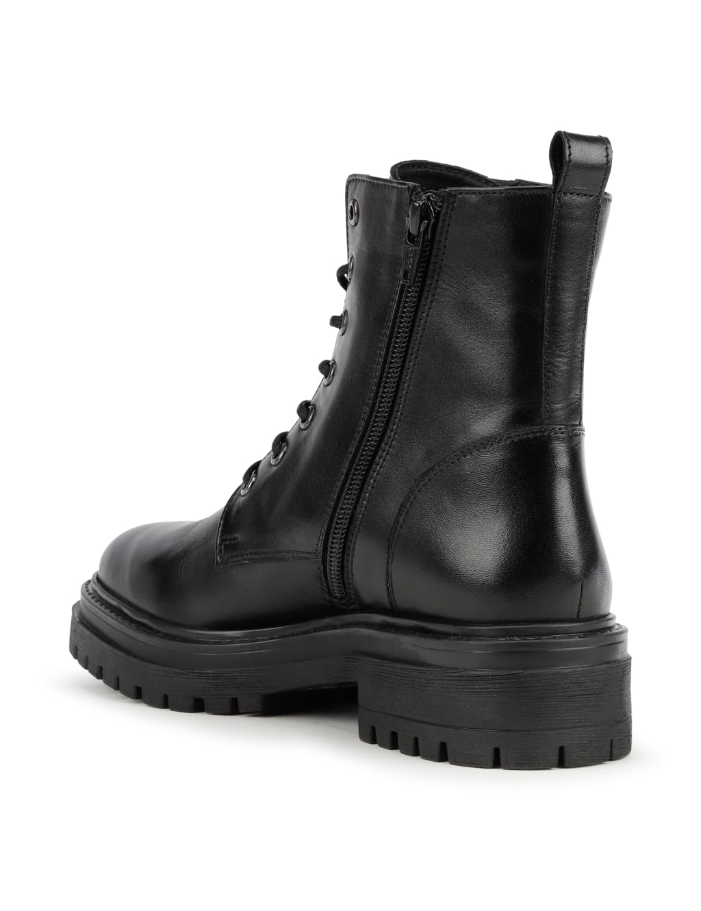 Leather Lace Up Block Heel Ankle Boots 3 of 6