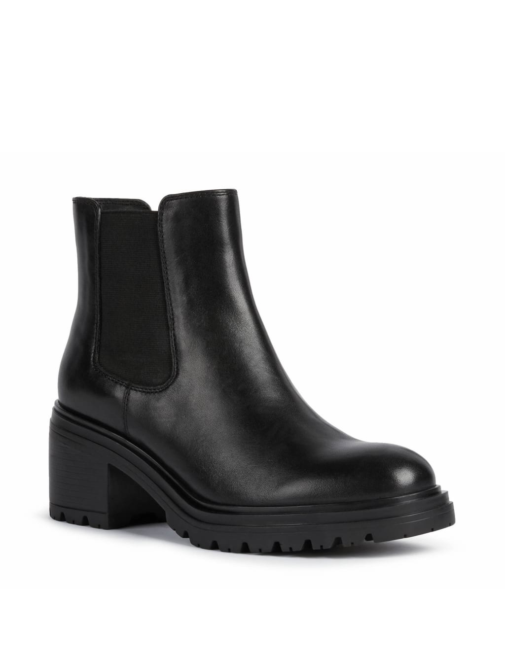 Leather Chelsea Block Heel Ankle Boots Geox M S