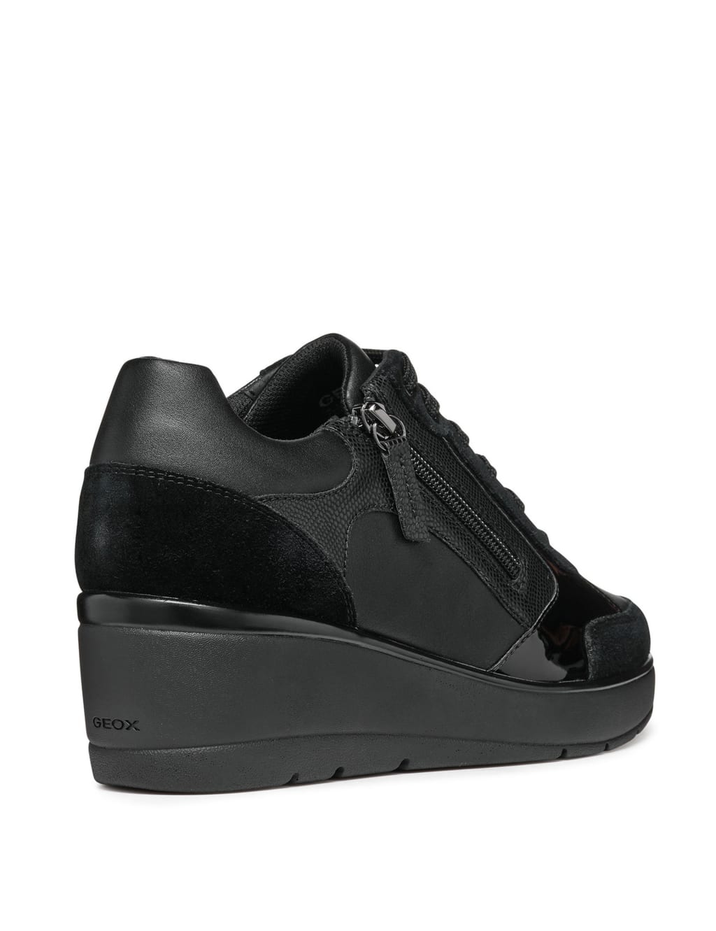 Leather Lace Up Wedge Heel Trainers Geox M S