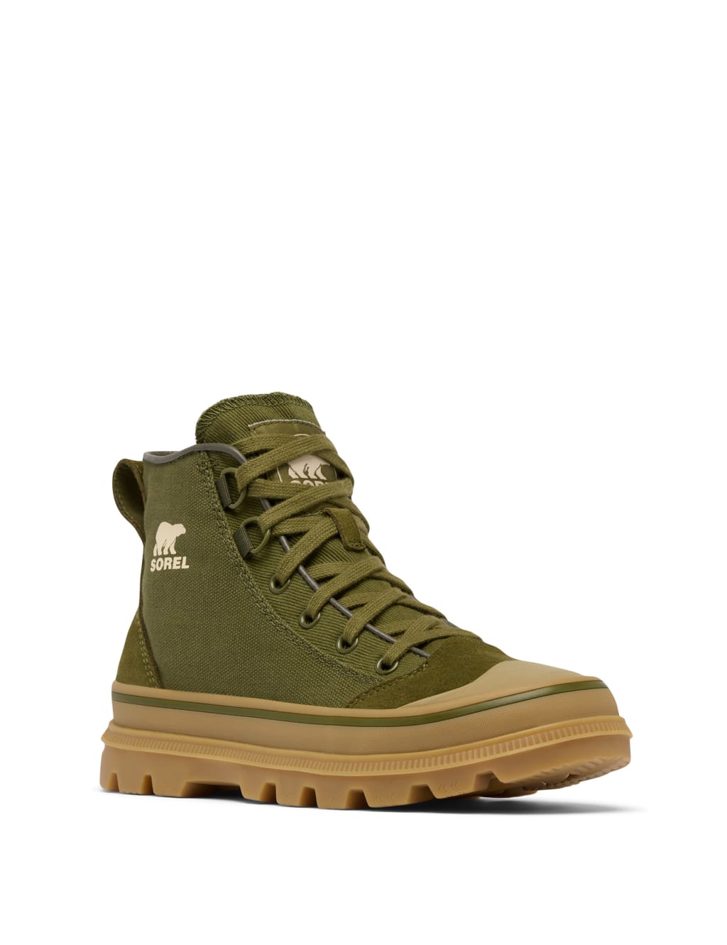 Canvas Suede Panel Mid Top Trainers 3 of 10