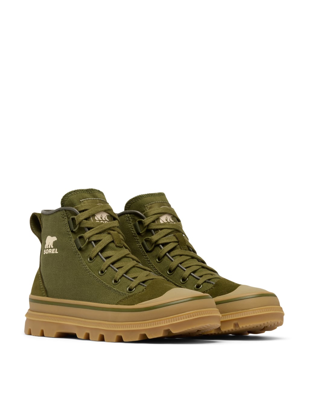 Canvas Suede Panel Mid Top Trainers 2 of 10