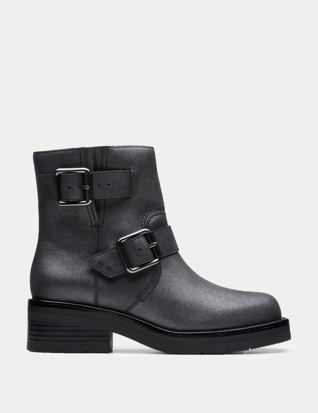 Leather Block Heel Ankle Boots 1 of 7