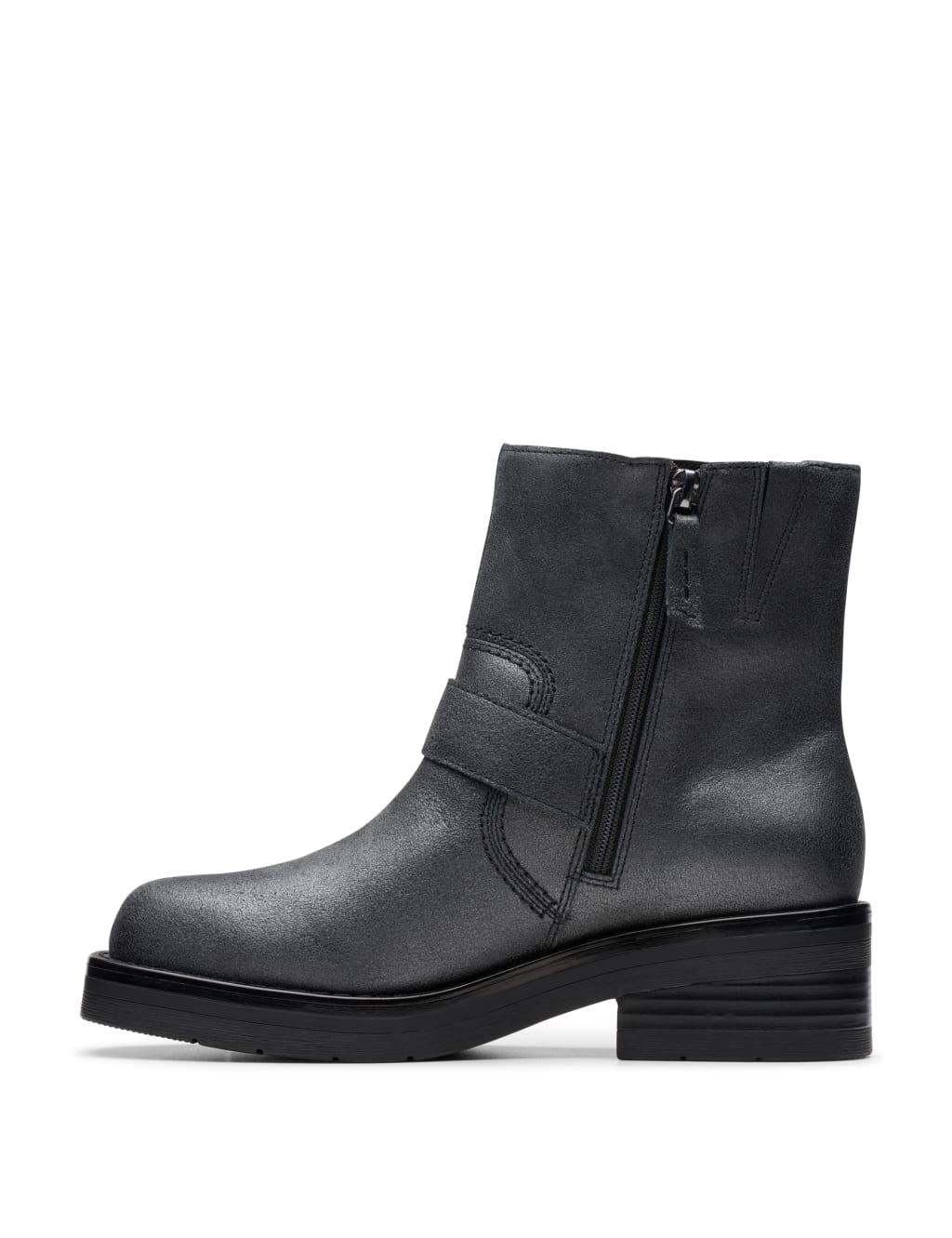 Leather Block Heel Ankle Boots 3 of 7