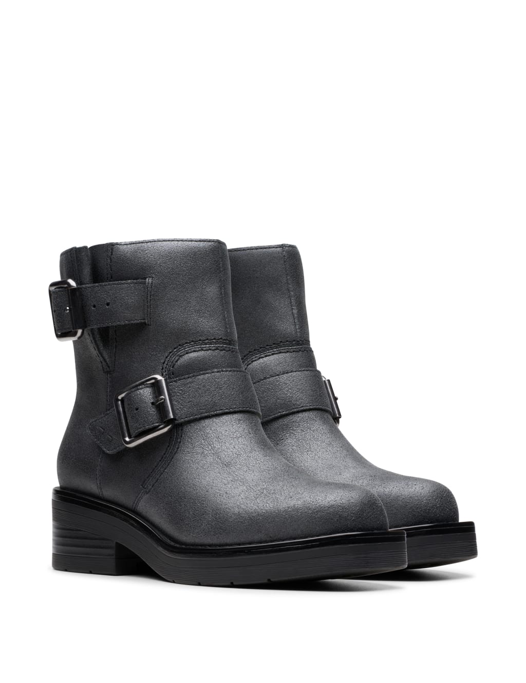 Leather Block Heel Ankle Boots 2 of 7