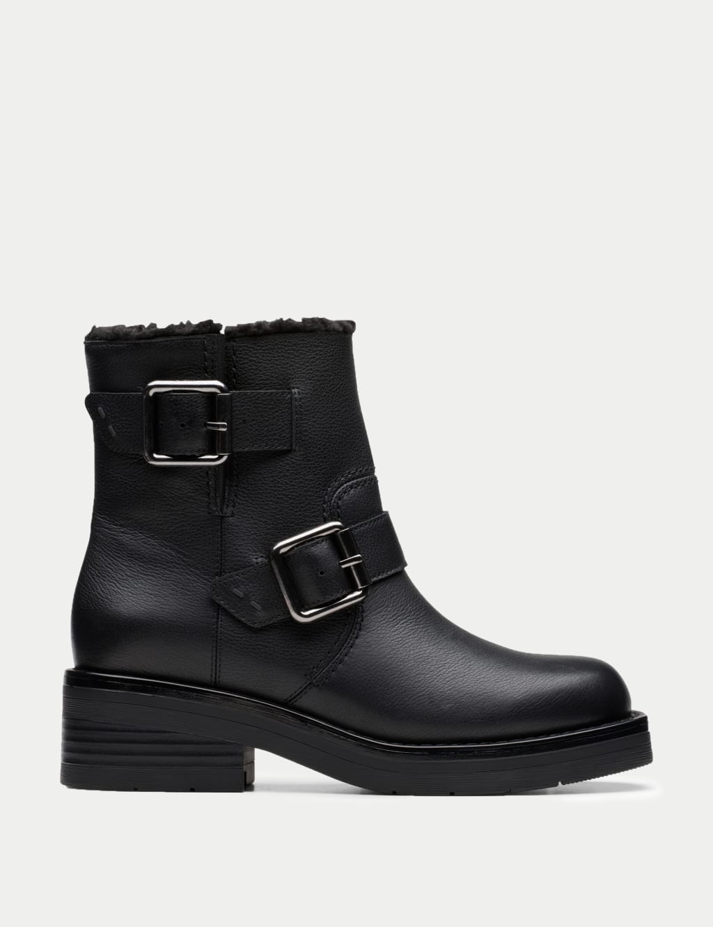 Leather Block Heel Ankle Boots 1 of 7