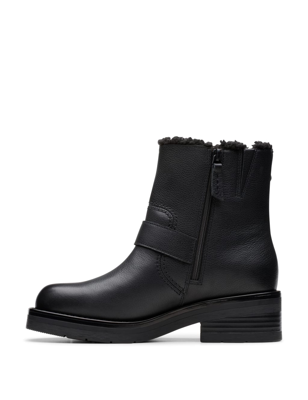 Leather Block Heel Ankle Boots 3 of 7