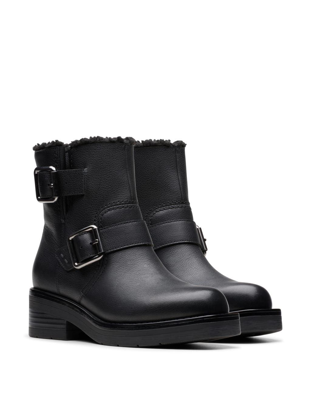 Leather Block Heel Ankle Boots 2 of 7