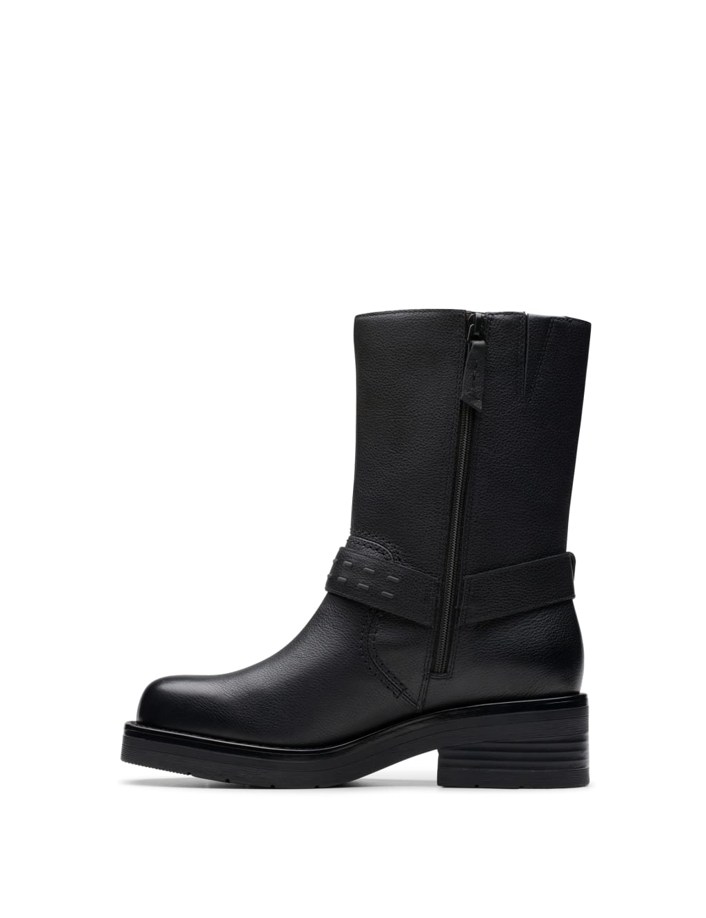 Leather Buckle Flat Boots 3 of 7