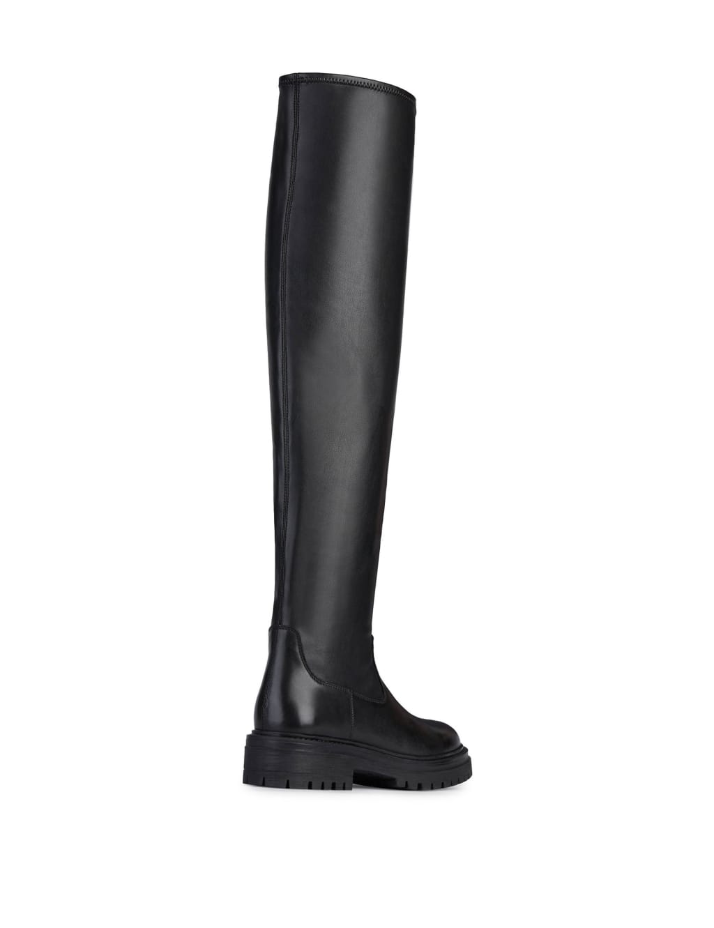 Leather Block Heel Over the Knee Boots Geox M S