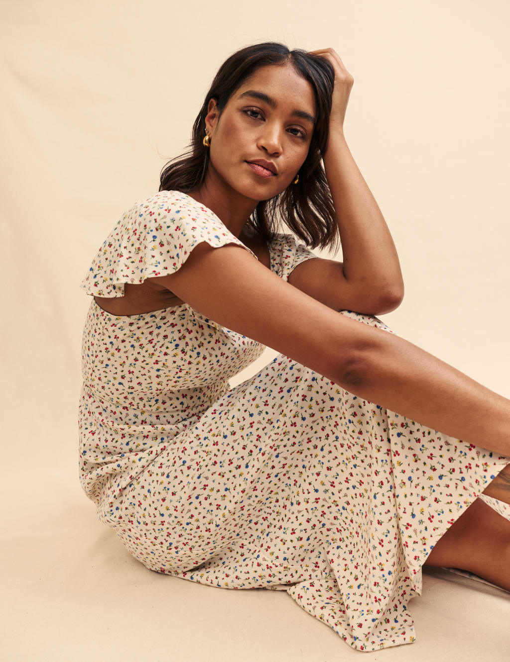 Next floral tea dress top
