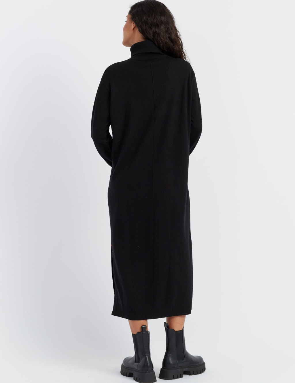 Wool Rich Roll Neck Midi Jumper Dress 3 of 3