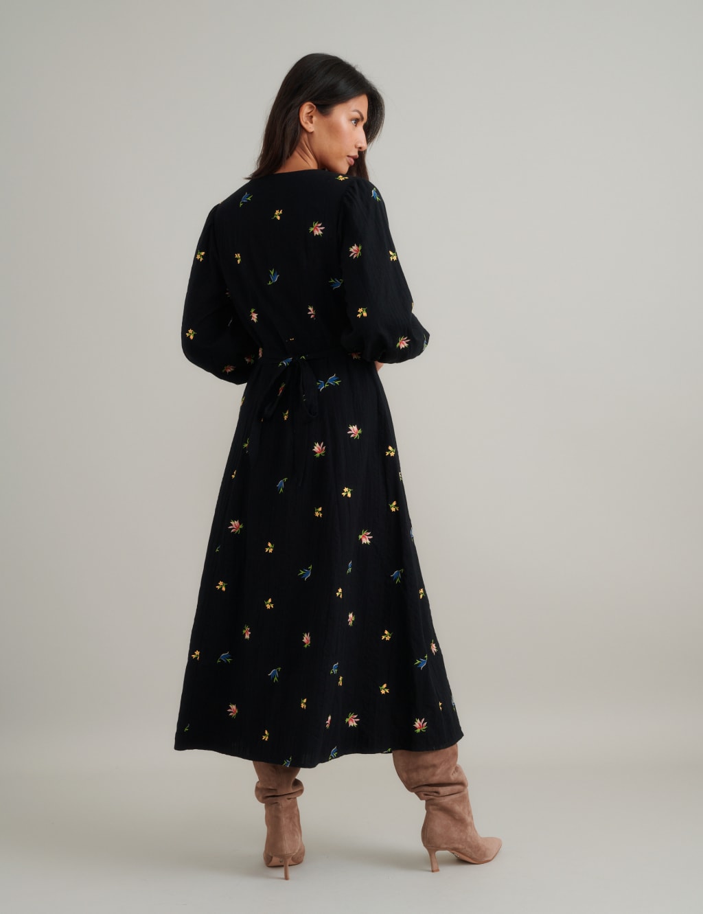 Pure Cotton Embroidered Midaxi Tea Dress 2 of 5
