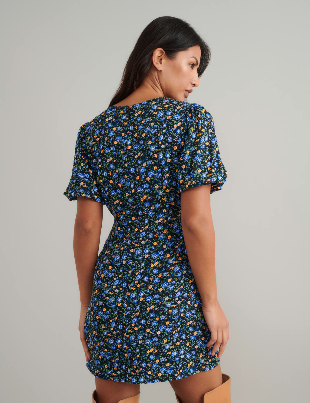 Floral Mini Tea Dress 3 of 5