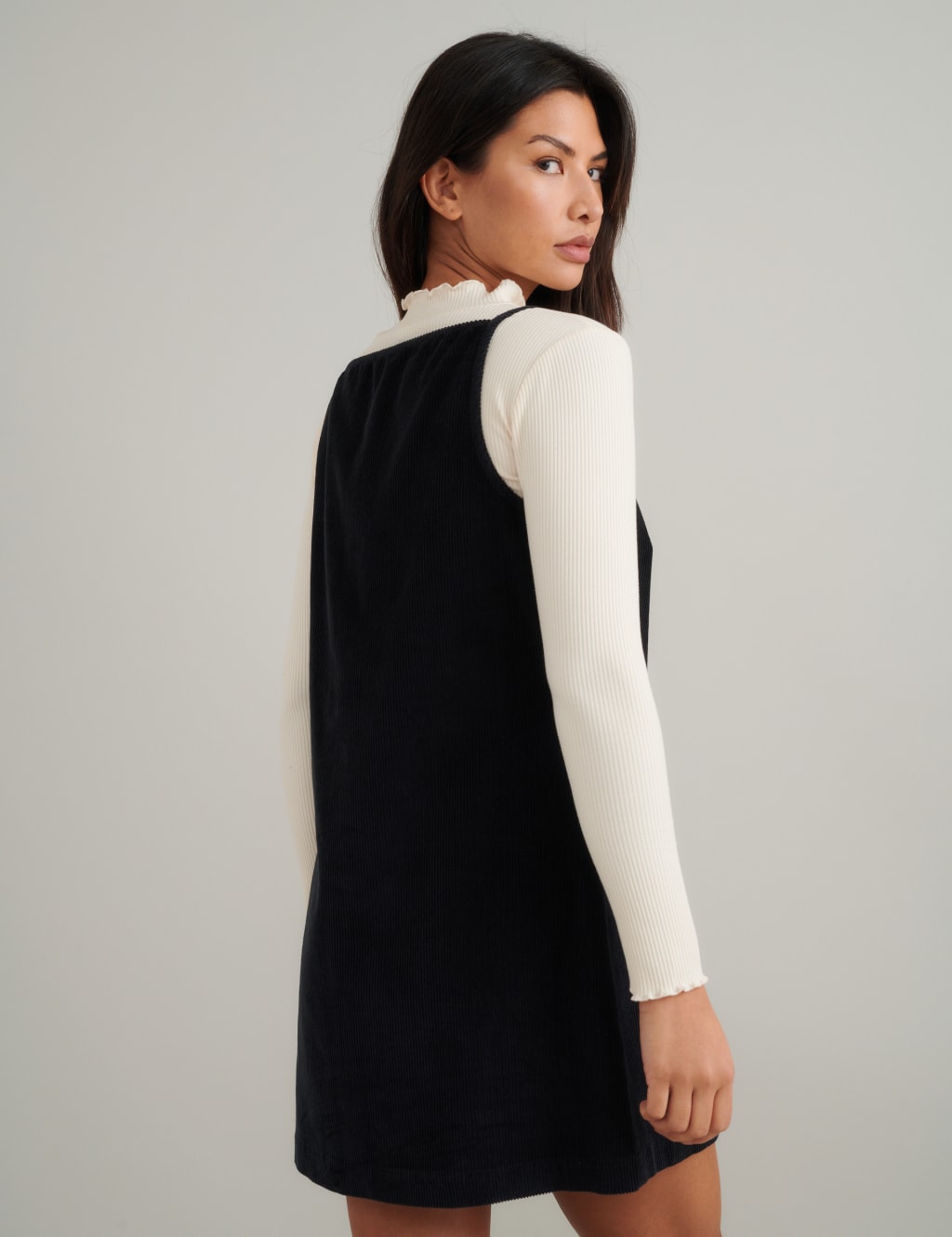 Pure Cotton Cord Mini Pinafore Dress 3 of 4