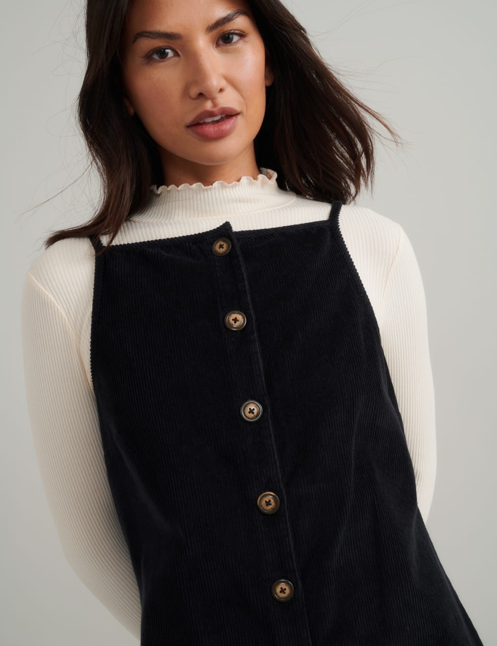 Pure Cotton Cord Mini Pinafore Dress 4 of 4
