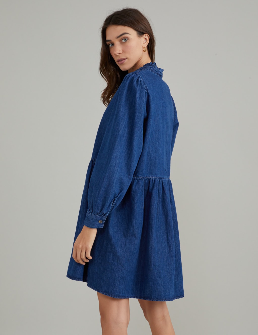 Pure Cotton Denim Mini Smock Dress 3 of 4