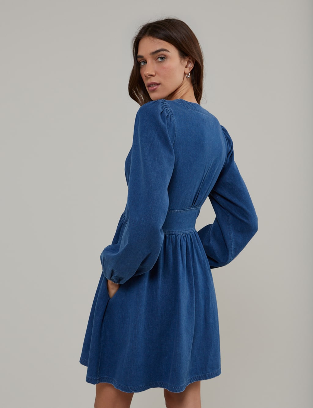 Pure Cotton Denim Mini Tea Dress 3 of 5