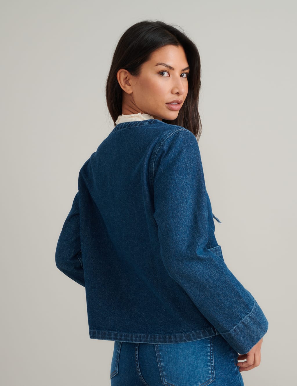 Pure Cotton Denim Relaxed Jacket 3 of 5