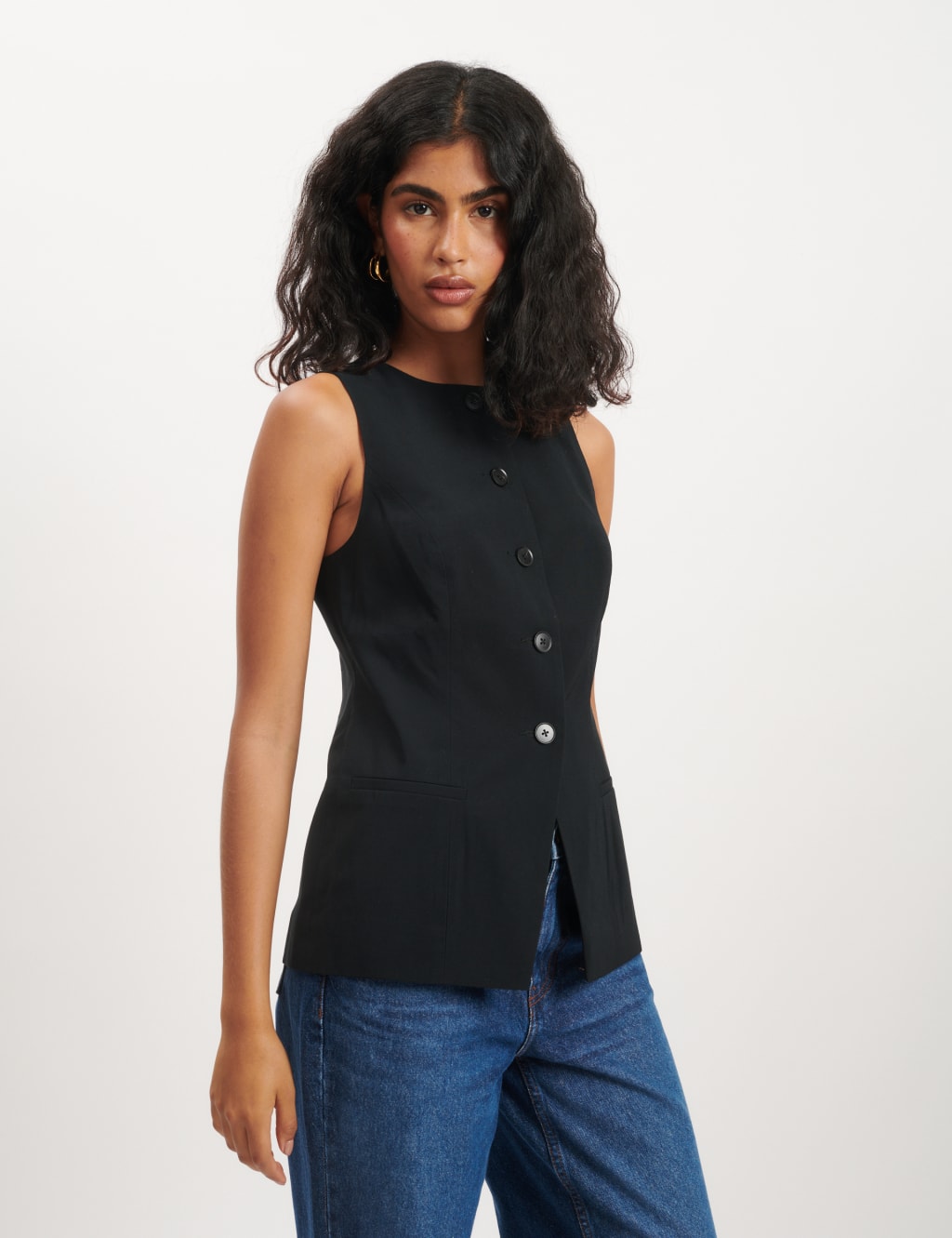 Crew Neck Longline Waistcoat 3 of 5