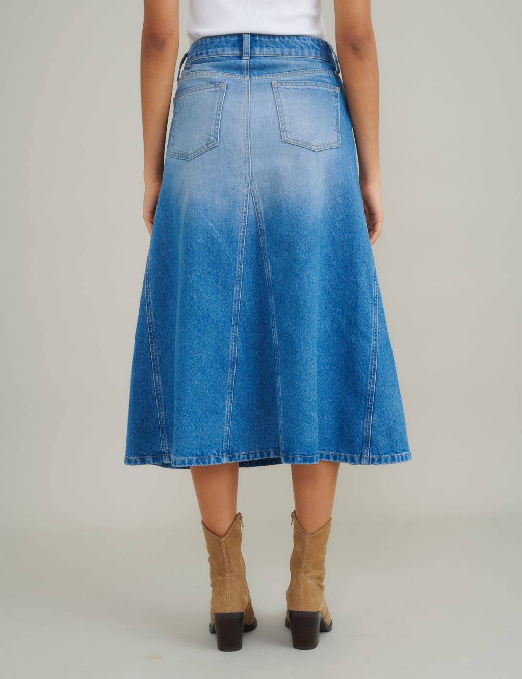 Denim Midi Skirt 4 of 7
