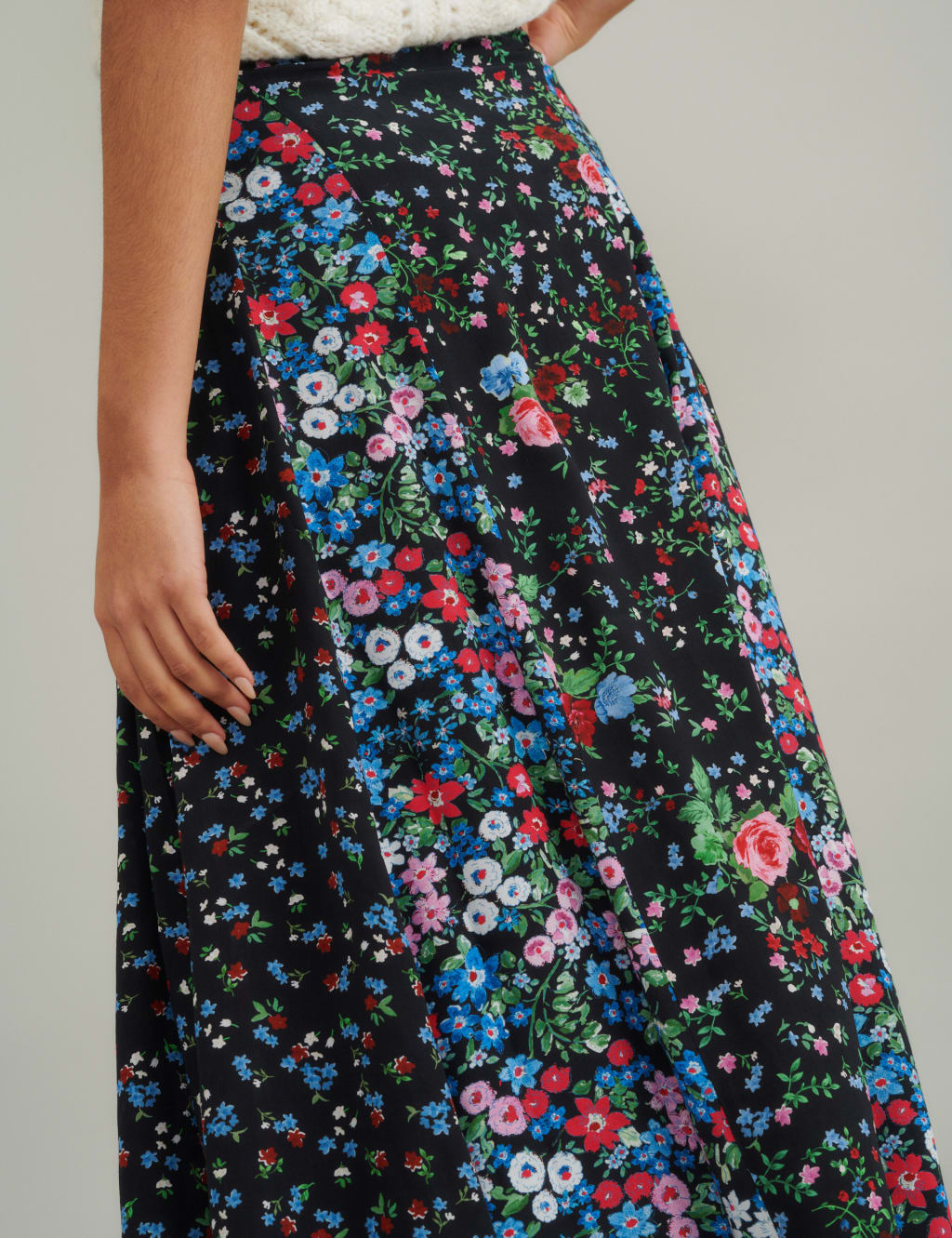 Floral Midi Slip Skirt 4 of 5